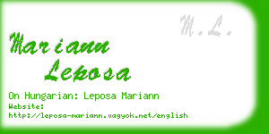 mariann leposa business card